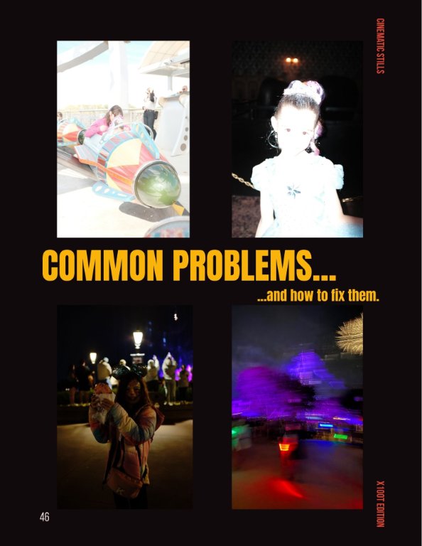 Guide page showing common photo problems and how to fix them