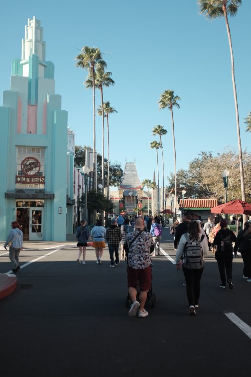 Looking down the street at Hollywood Studios