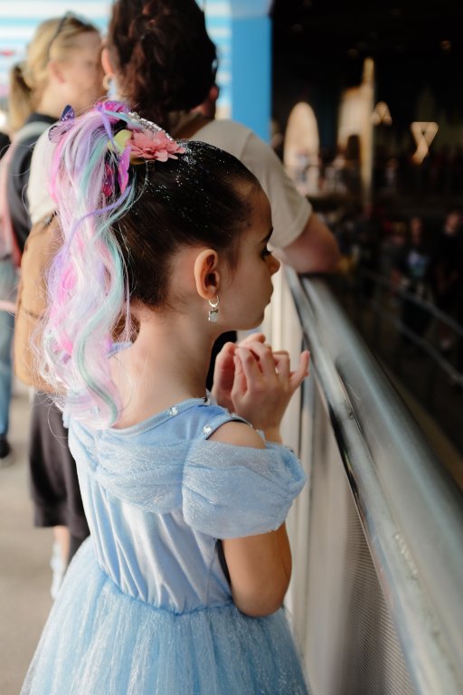 Cinematic family photo at Disney World